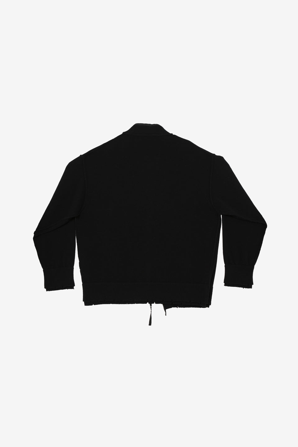 Corset Distressed Cardigan-Black