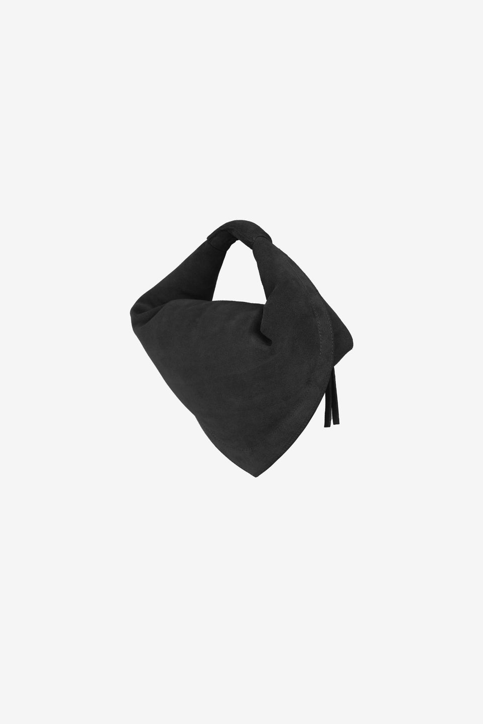 Midi Tortellino Bag-Suede-Black