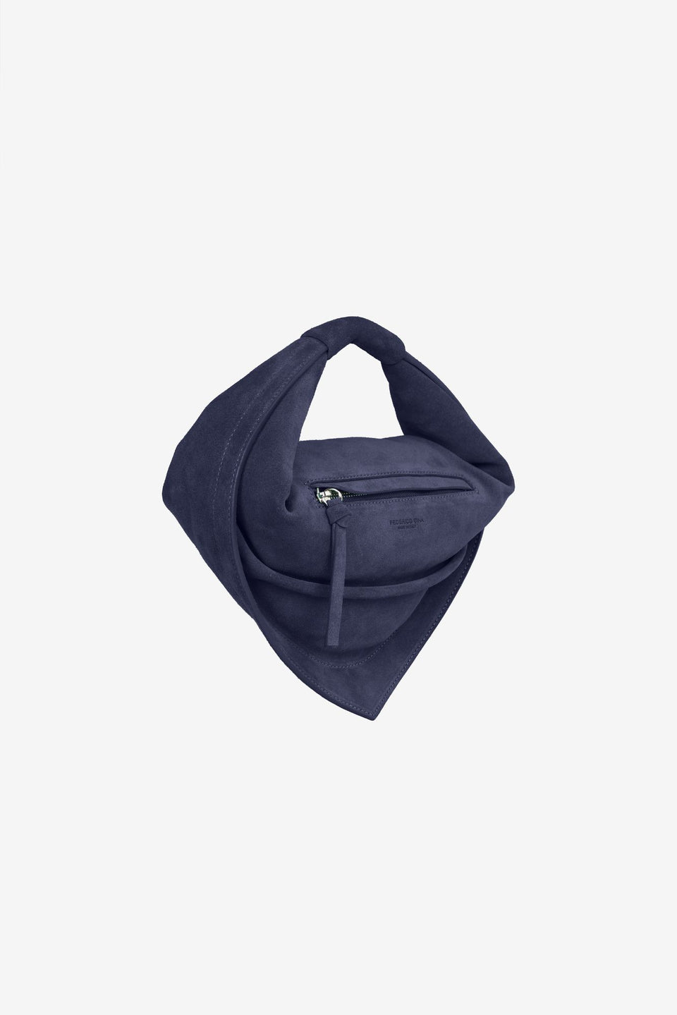 Midi Tortellino Bag-Suede-Blue