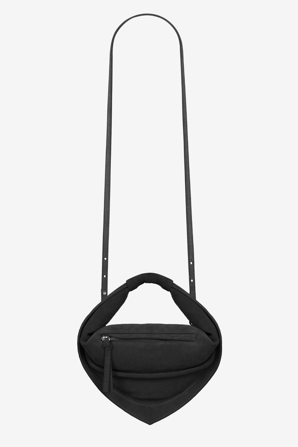 Midi Tortellino Bag-Suede-Black