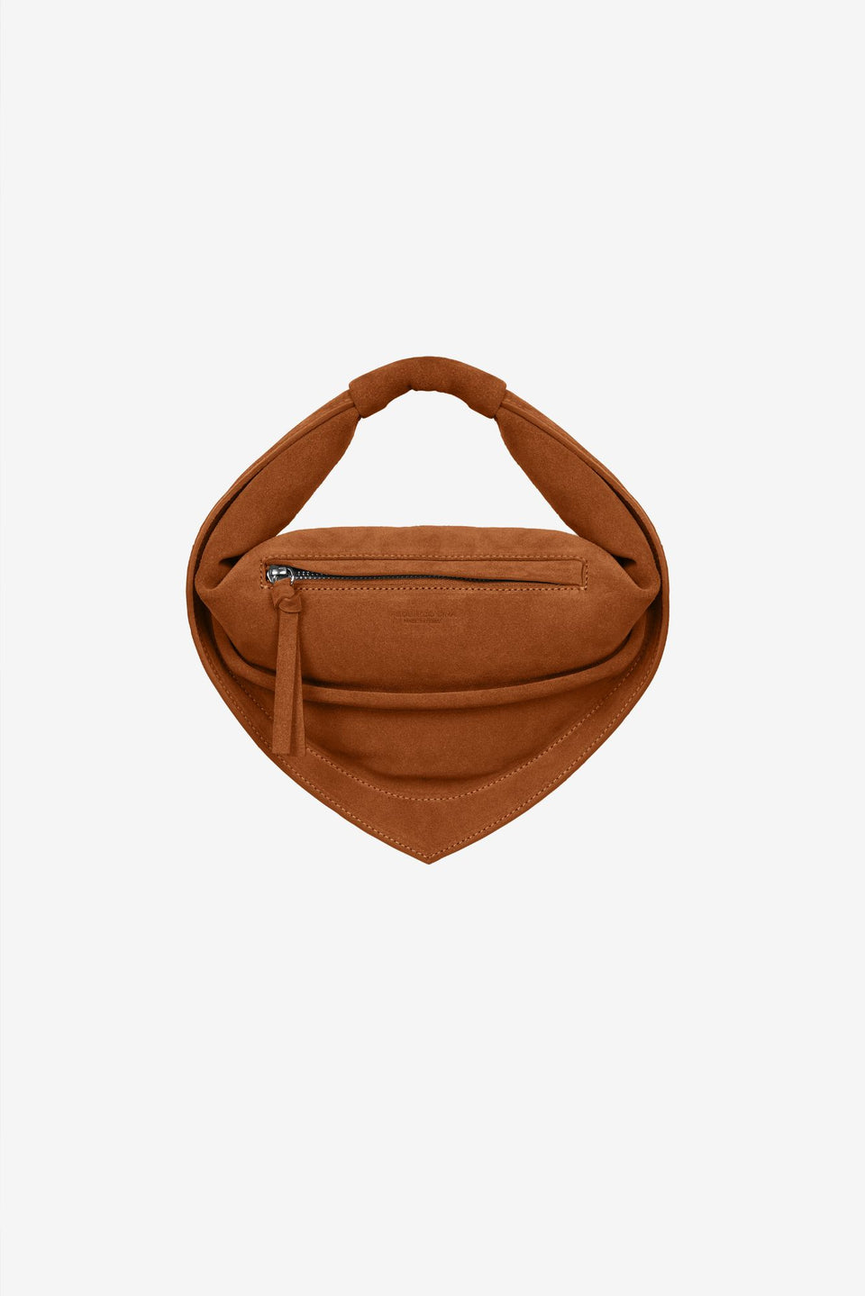 Midi Tortellino Bag-Suede-Cognac