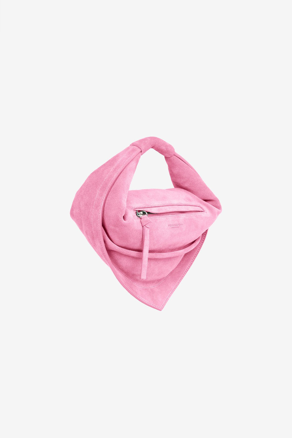 Midi Tortellino Bag-Suede-Baby Pink