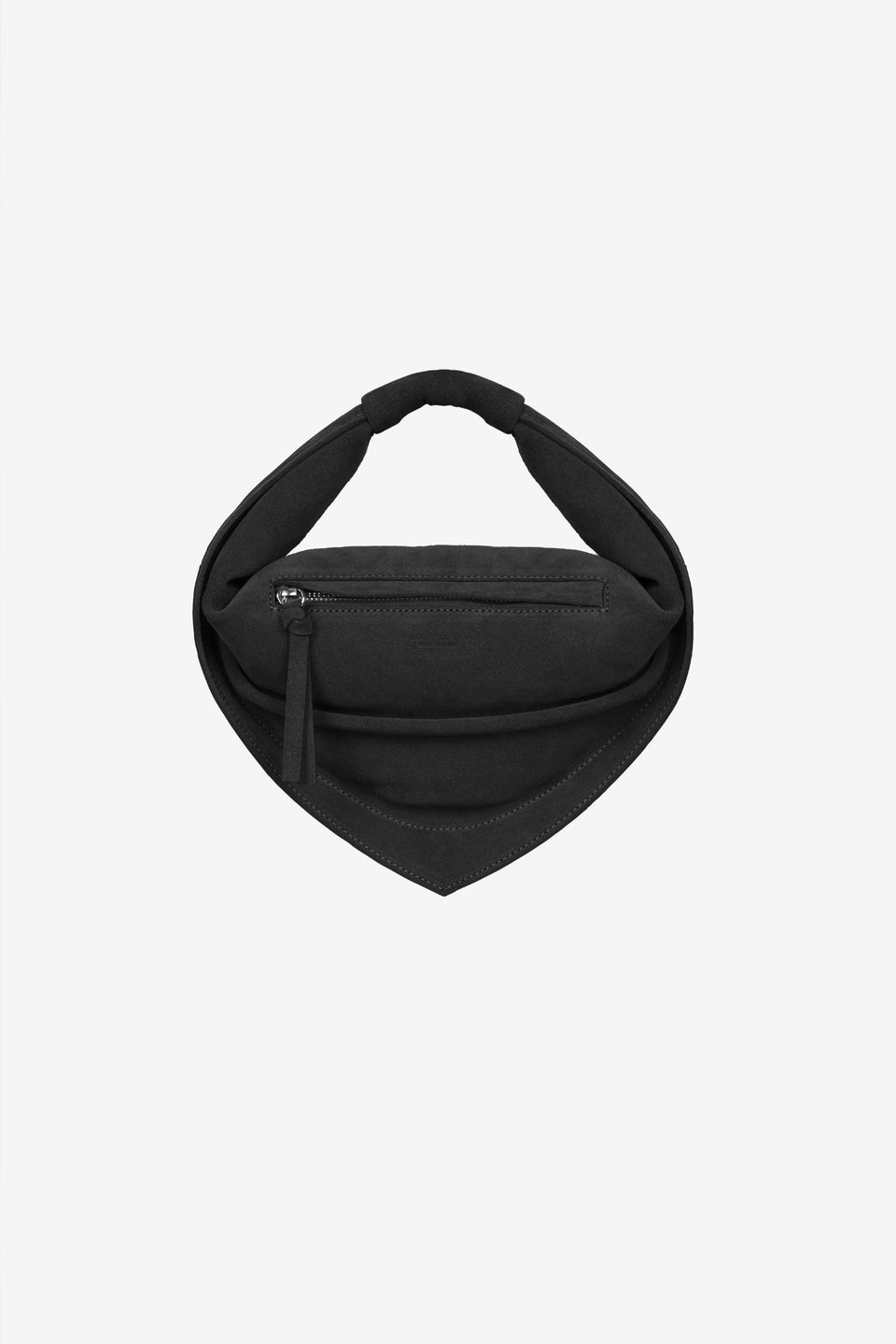 Midi Tortellino Bag-Suede-Black