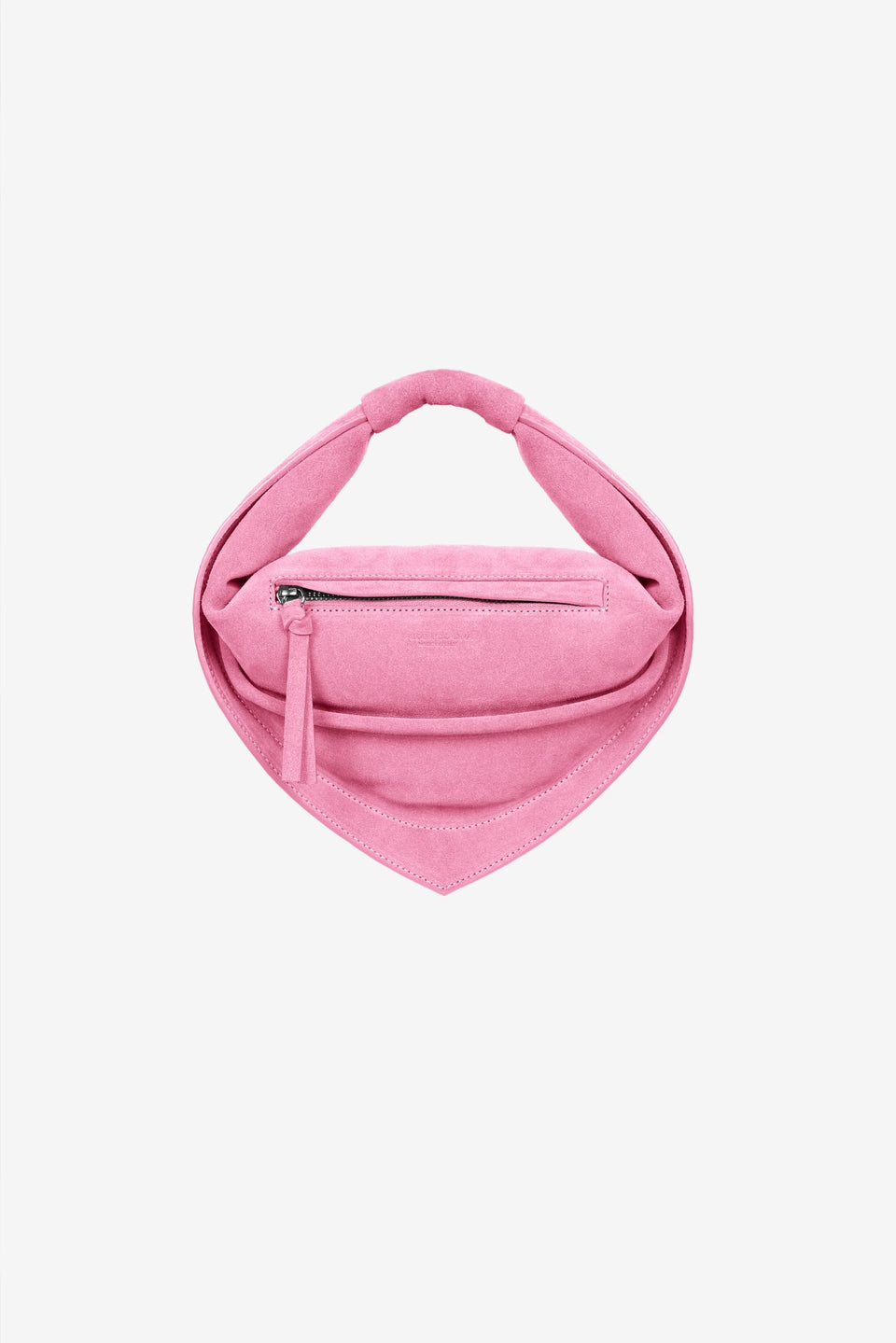 Midi Tortellino Bag-Suede-Baby Pink