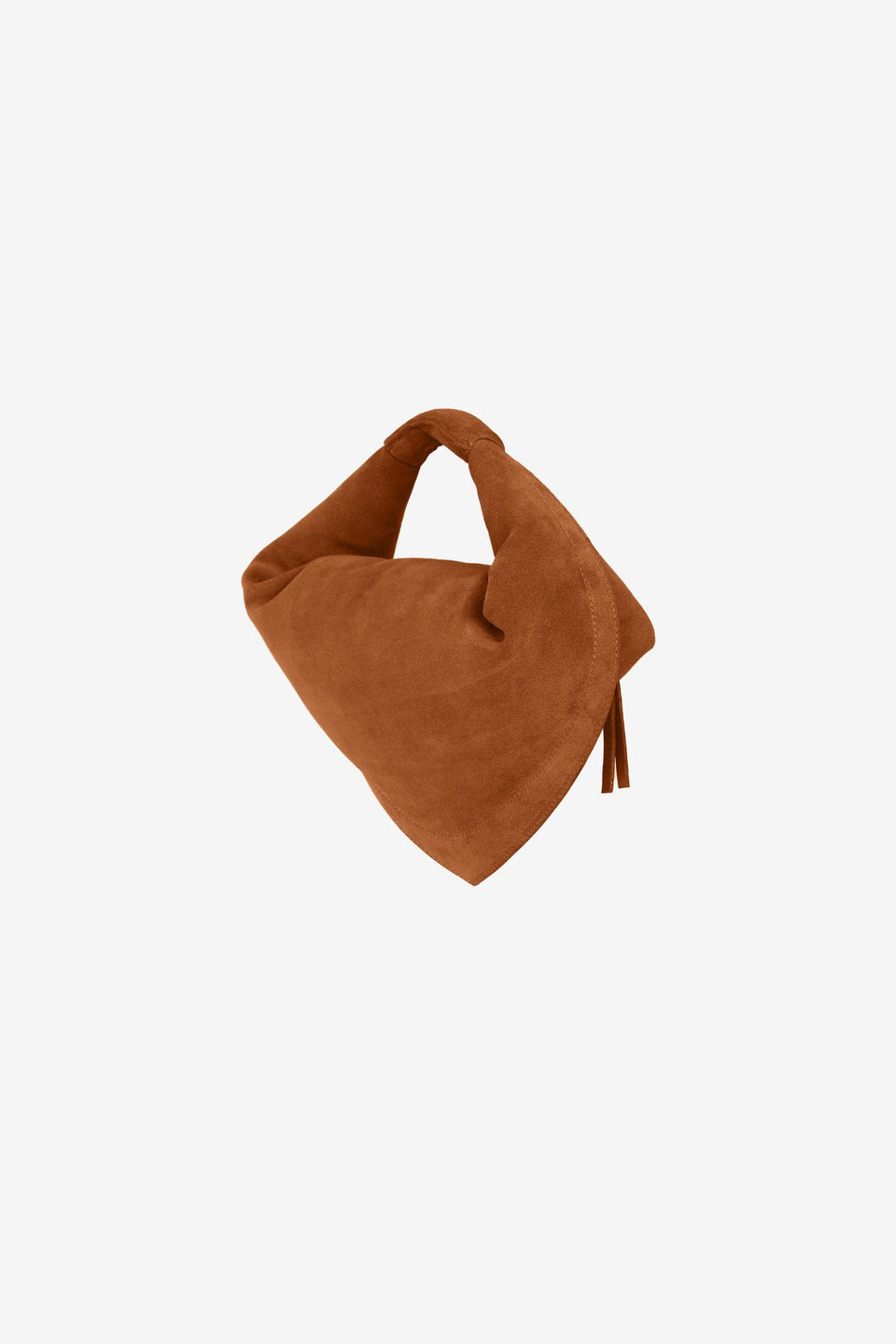 Midi Tortellino Bag-Suede-Cognac