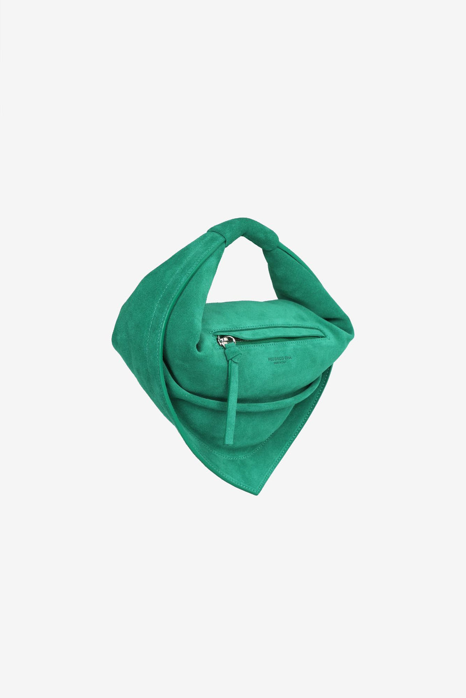 Midi Tortellino Bag-Suede-Green