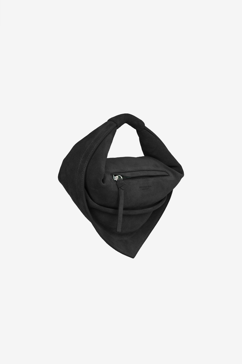 Midi Tortellino Bag-Suede-Black