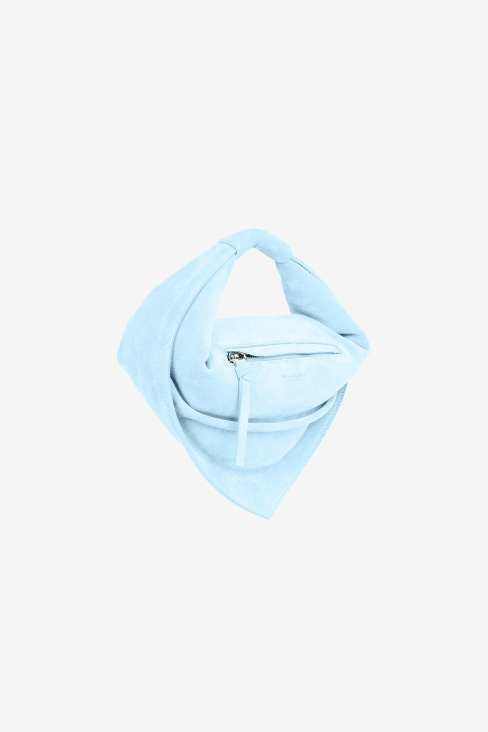 Midi Tortellino Bag-Suede-Light Blue