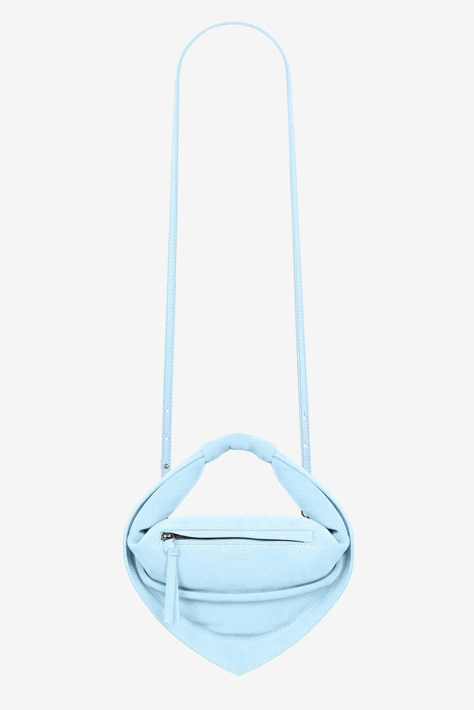 Midi Tortellino Bag-Suede-Light Blue