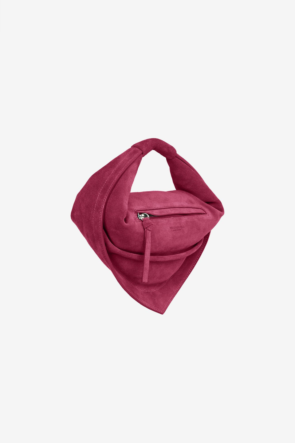 Midi Tortellino Bag-Suede-Burgundy