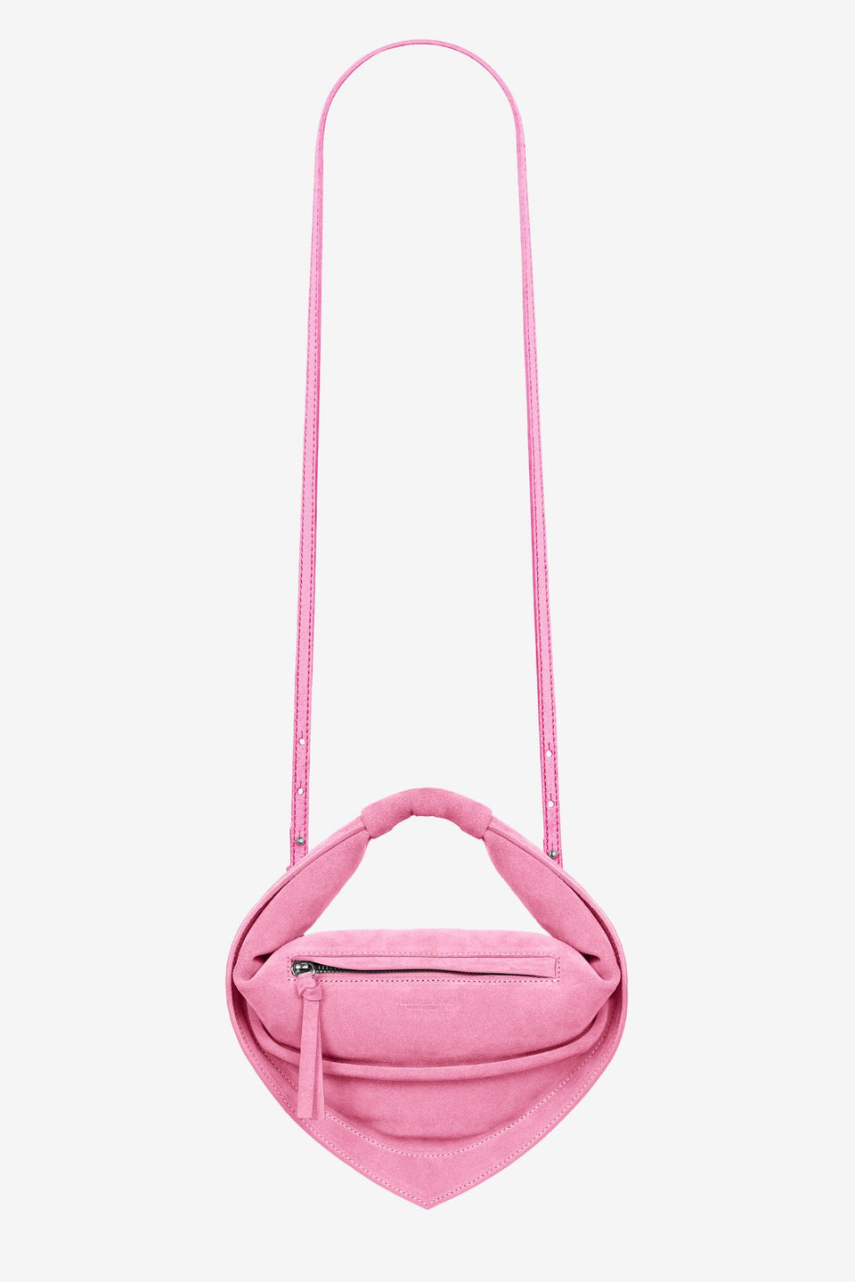 Midi Tortellino Bag-Suede-Baby Pink