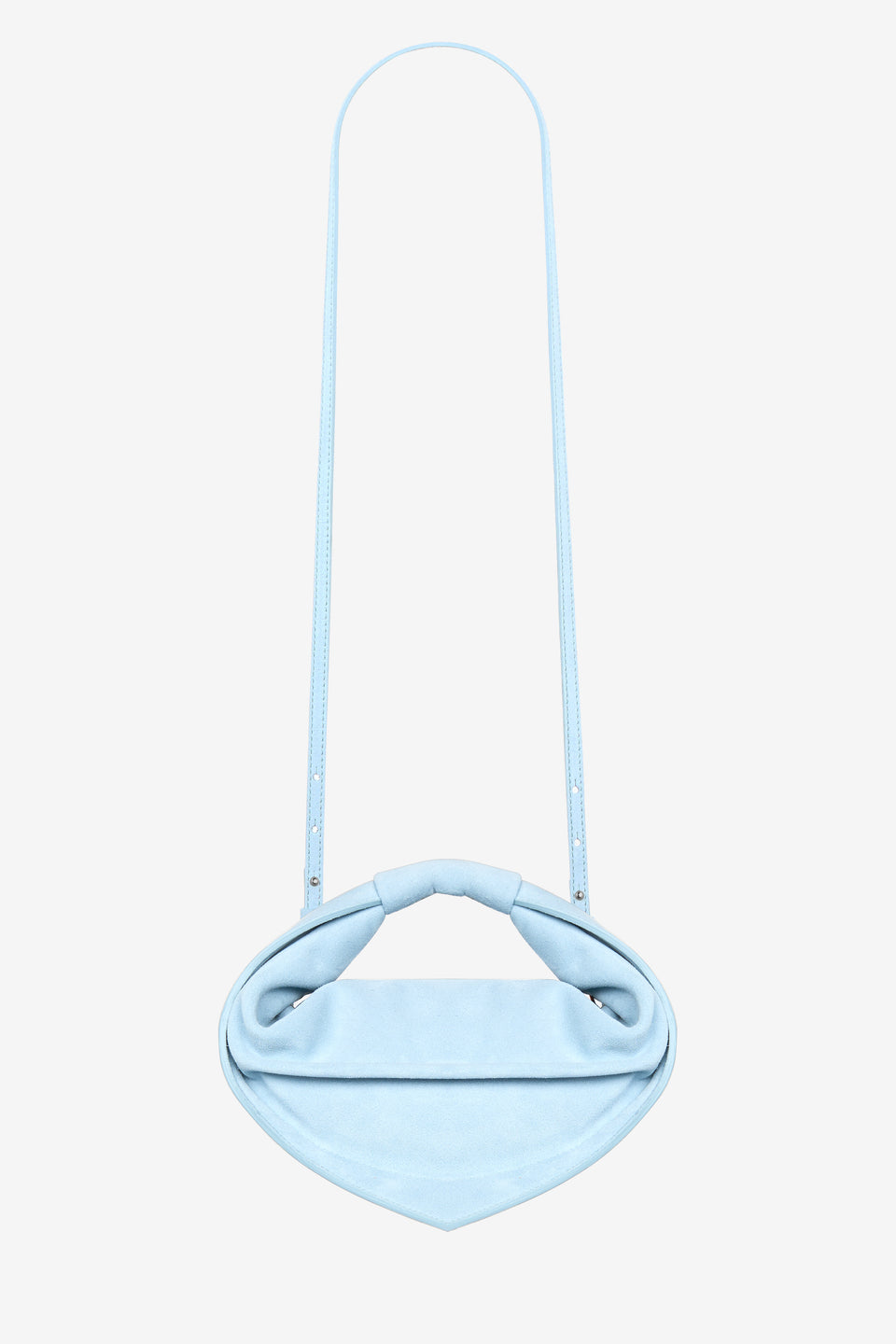 Mini Tortellino Bag-Suede-Light Blue