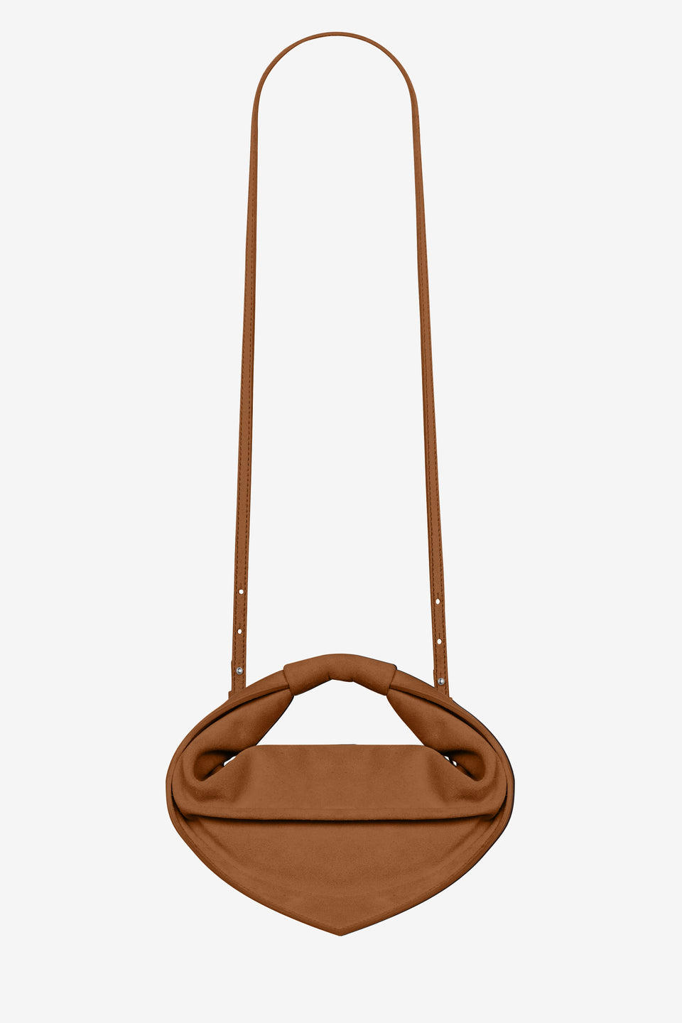 Mini Tortellino Bag-Suede-Cognac