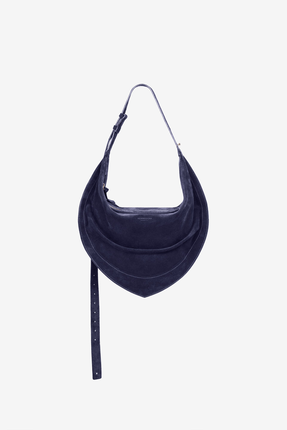 Tortellino Hobo Bag_Suede_Blue