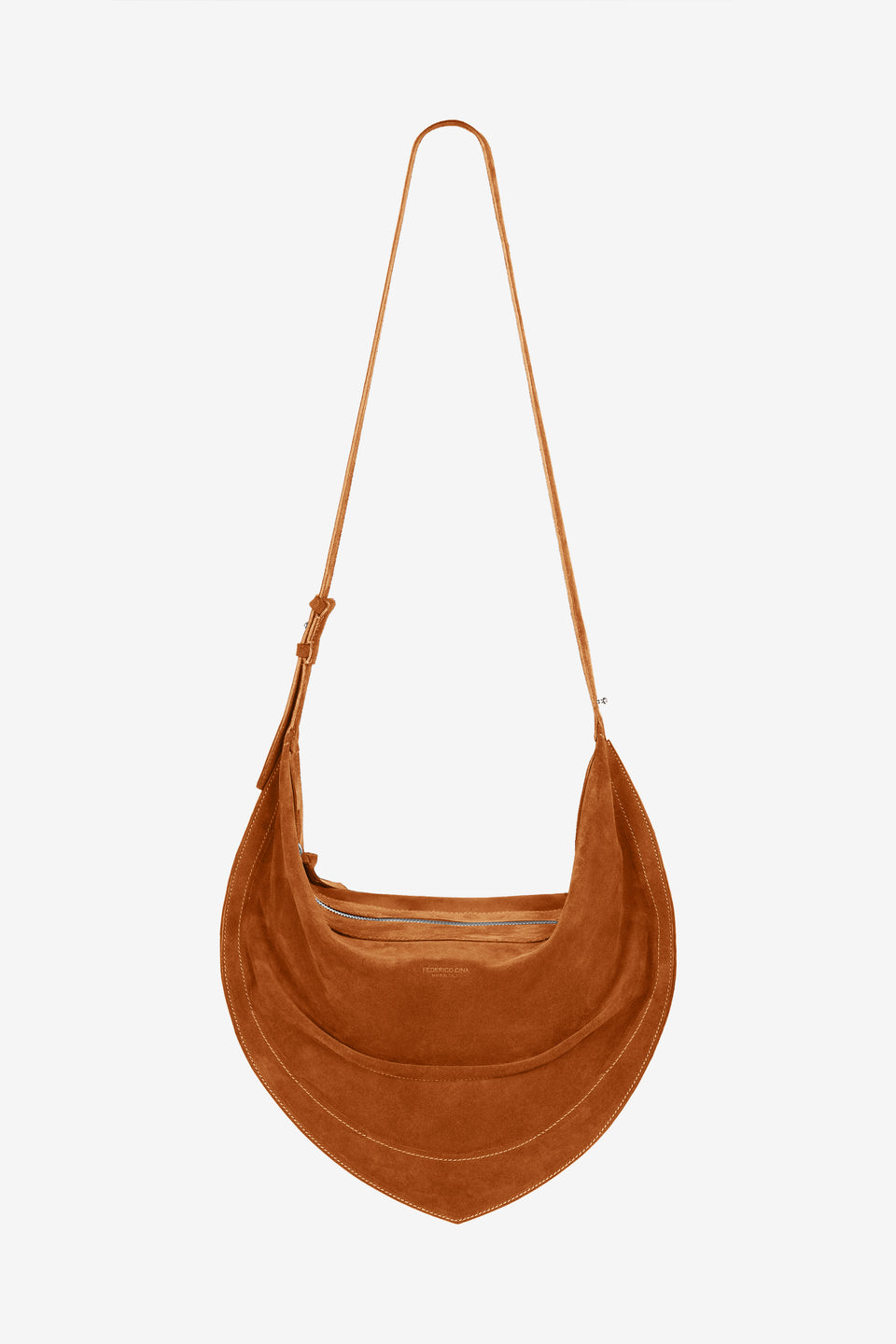 Tortellino Hobo Bag_Suede_Cognac