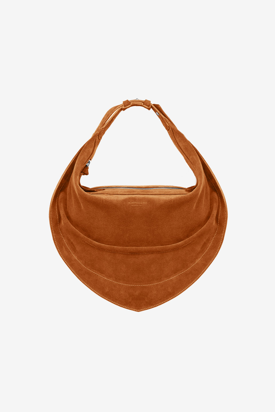 Tortellino Hobo Bag_Suede_Cognac