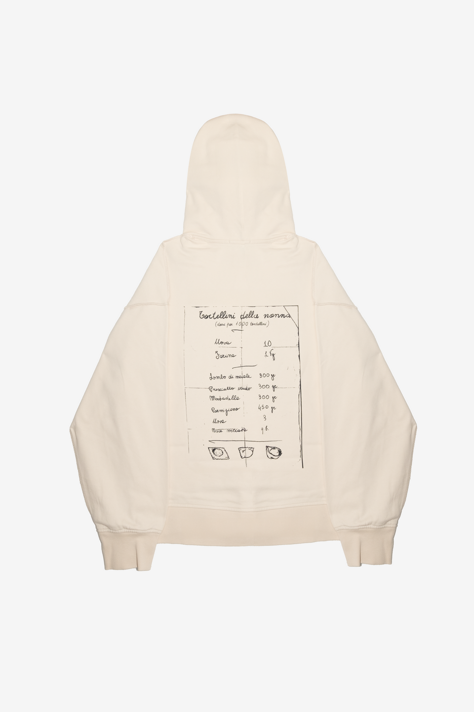 Tortellino Recipe Hoodie-Ecru