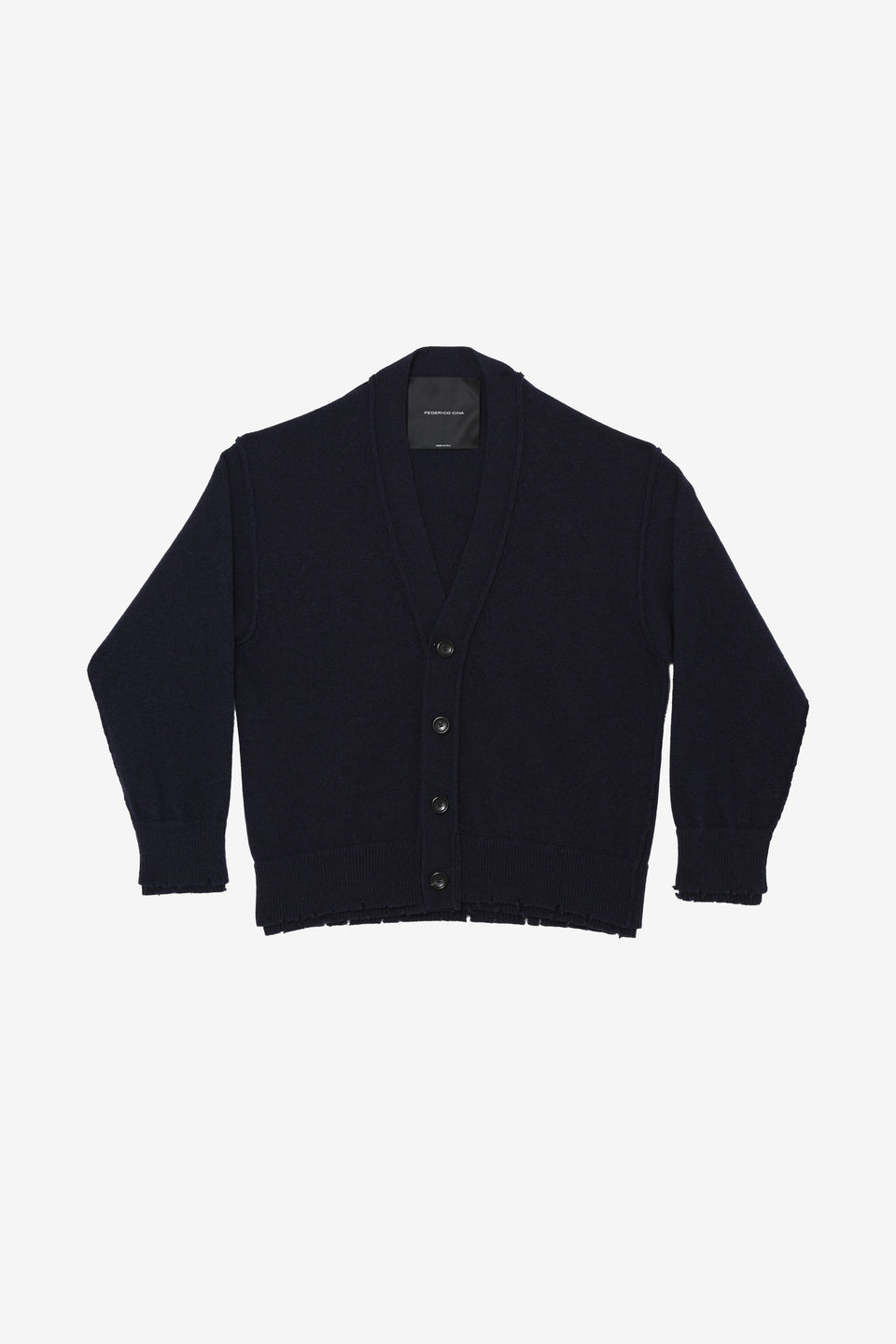 Distressed Cardigan-Blue