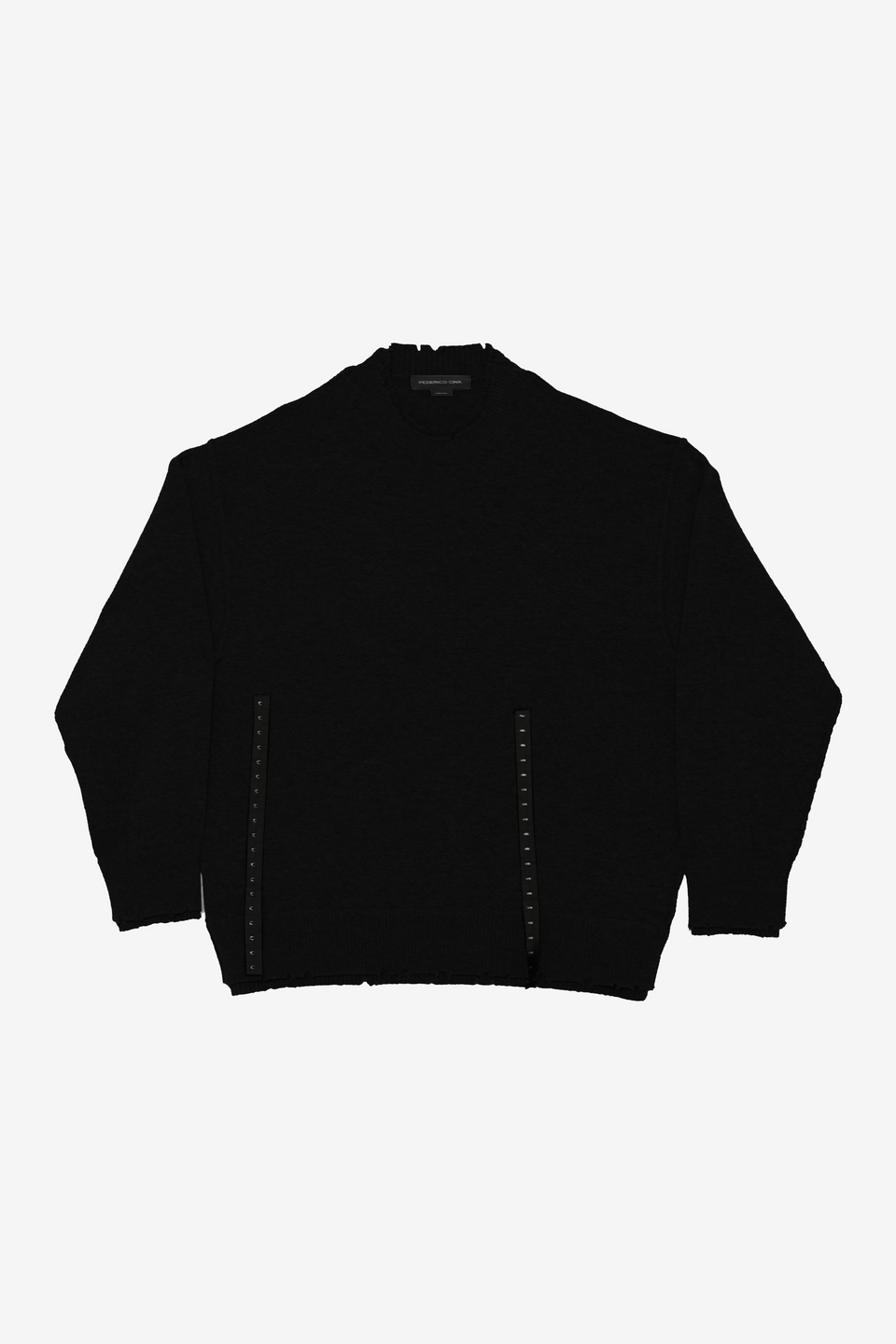 Corset Distressed Sweater-Black