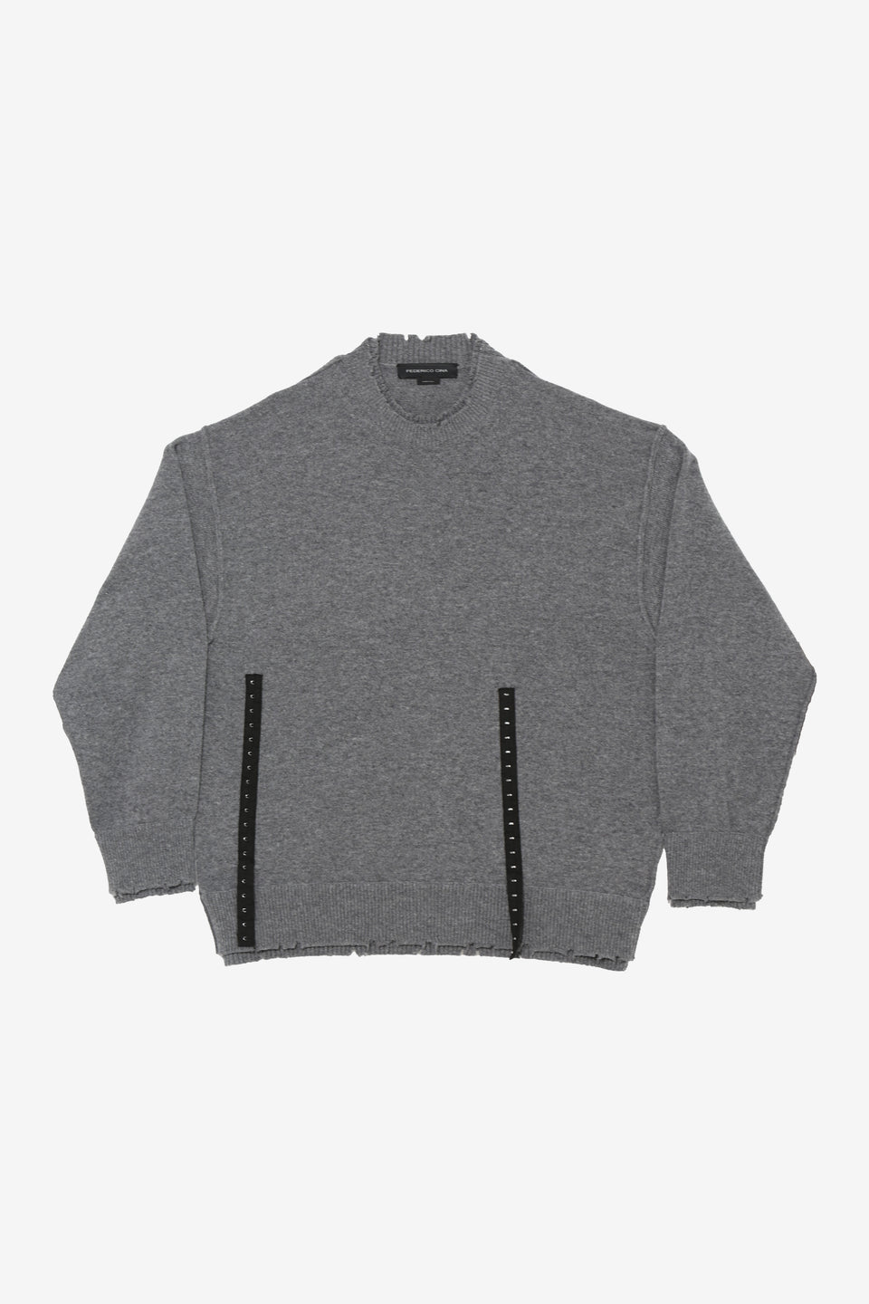 Corset Distressed Sweater-Grey