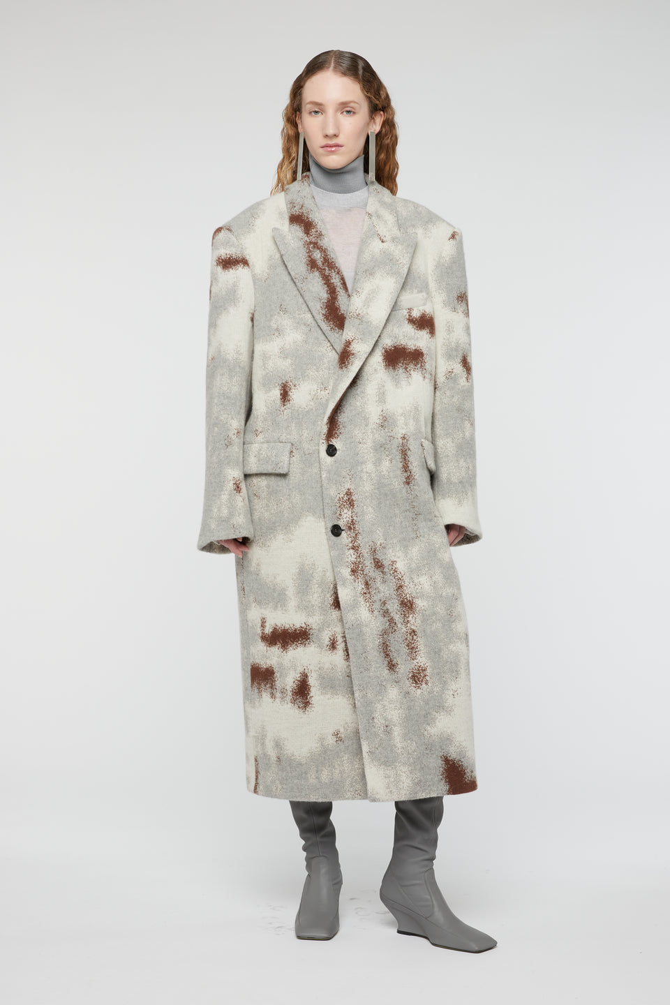 CEMENTO DOUBLE BREASTED LONG COAT