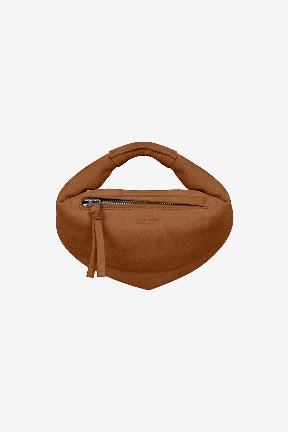 Mini Tortellino Bag-Suede-Cognac