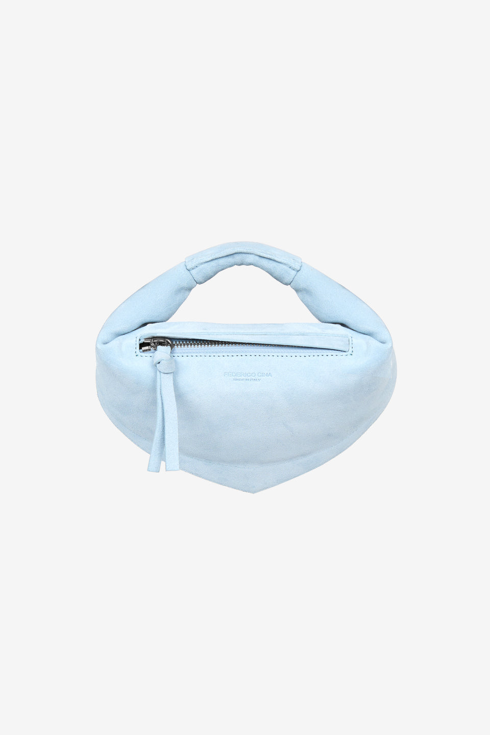 Mini Tortellino Bag-Suede-Light Blue