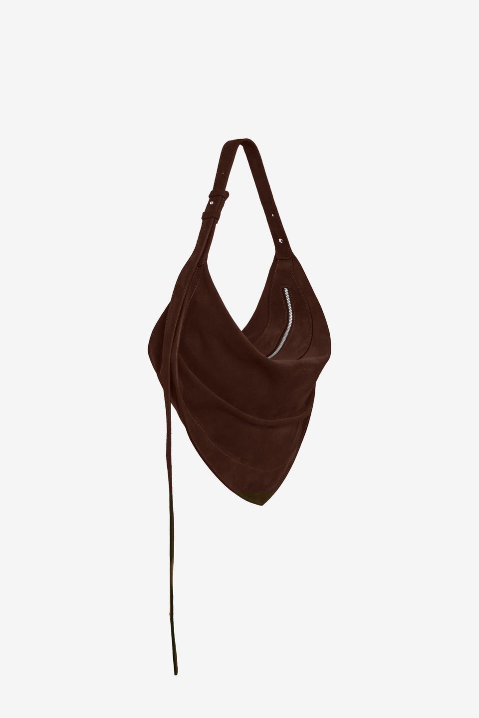 Tortellino Hobo Bag_Suede_Brown