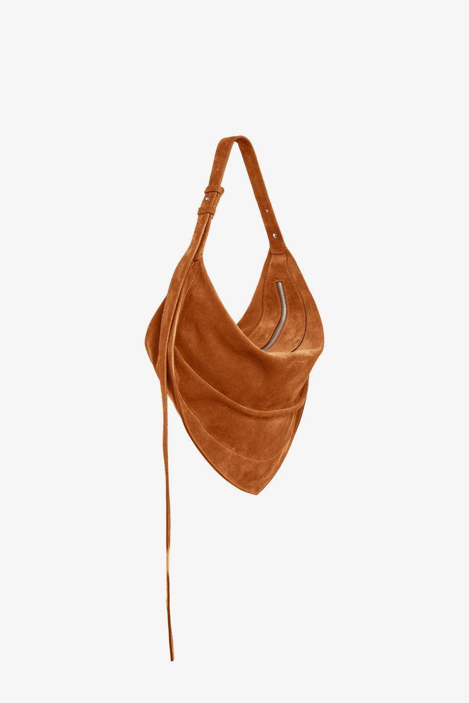 Tortellino Hobo Bag_Suede_Cognac