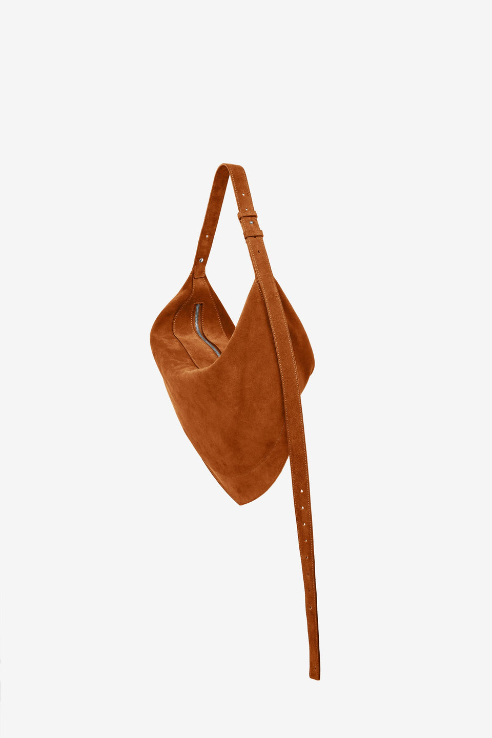 Tortellino Hobo Bag_Suede_Cognac