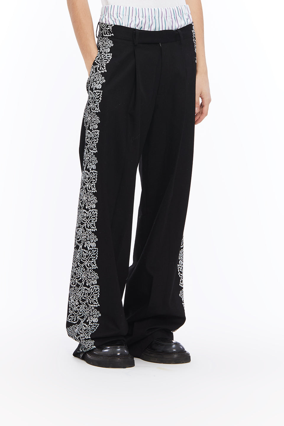 HANDMADE PRINT PLEATED TROUSERS