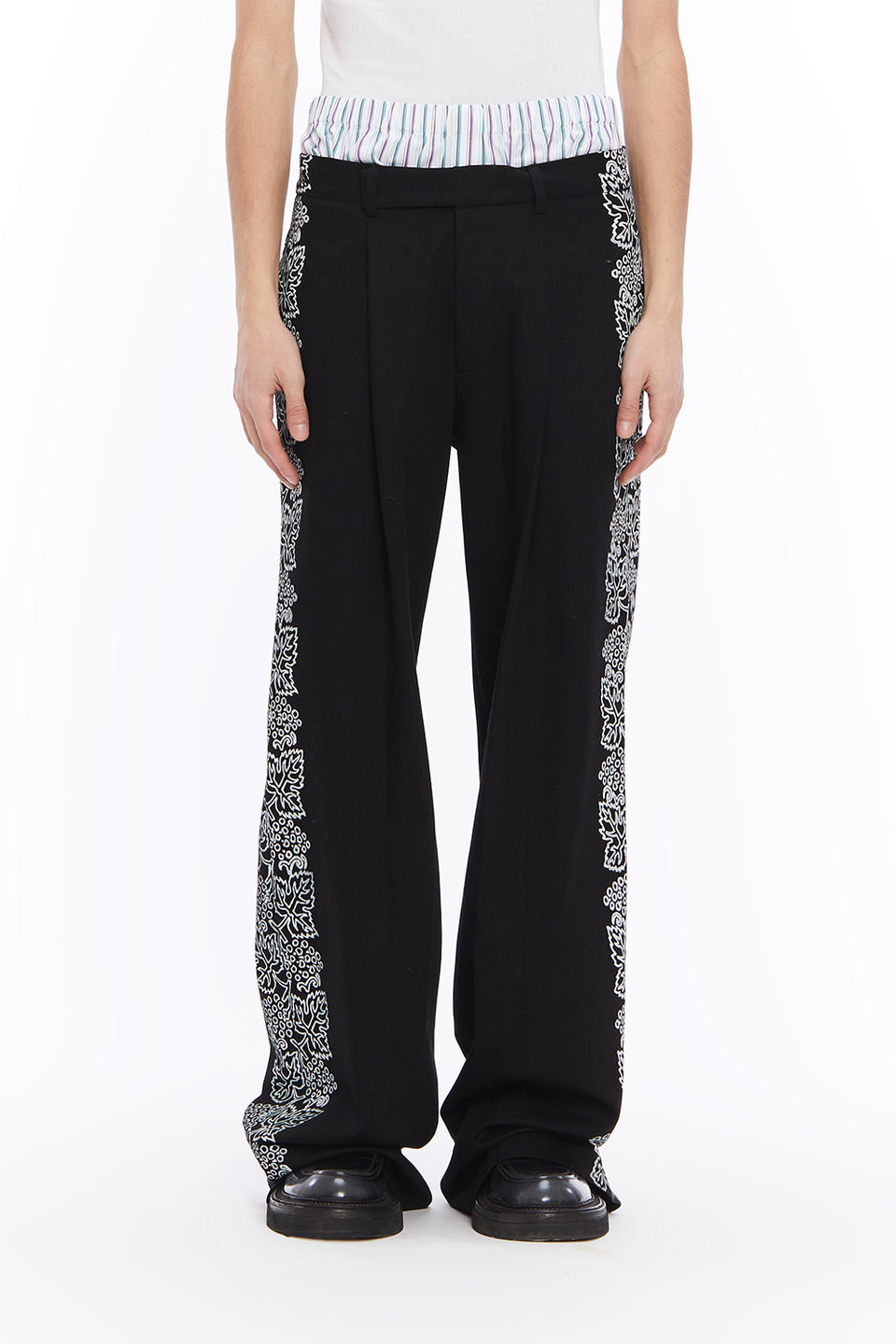 HANDMADE PRINT PLEATED TROUSERS